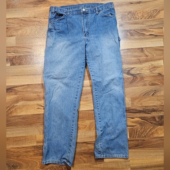 Dickies Carpenter Jeans 36x32 Blue Denim Workwear Utility - Picture 5 of 10